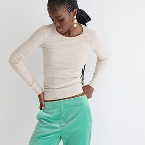 J crew perfect fit crew neck long sleeve - heather oatmeal - M